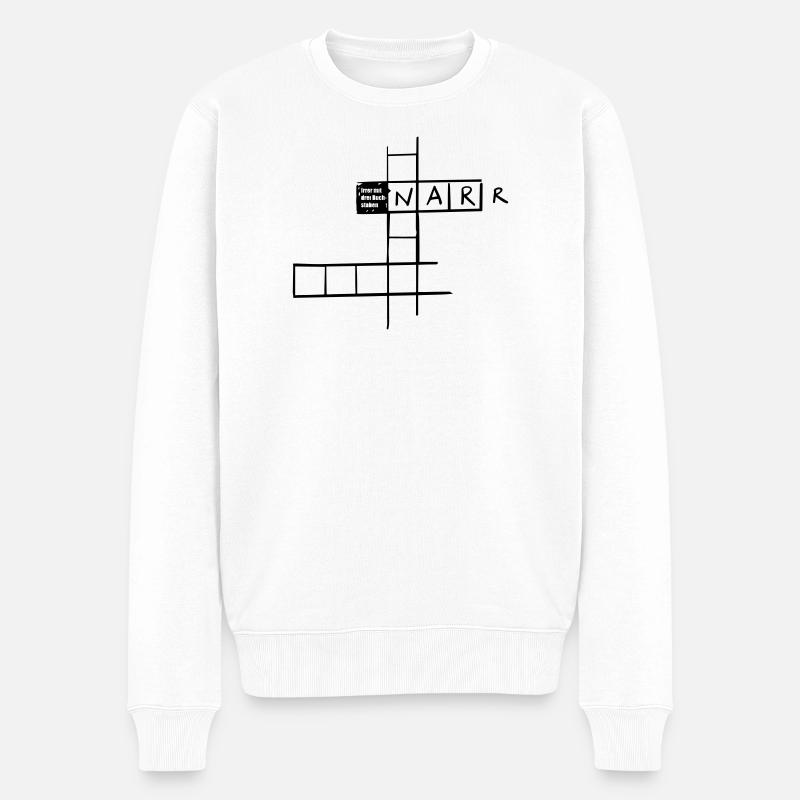 Lunatique avec 3 lettres - Pull Premium bio Homme - blanc