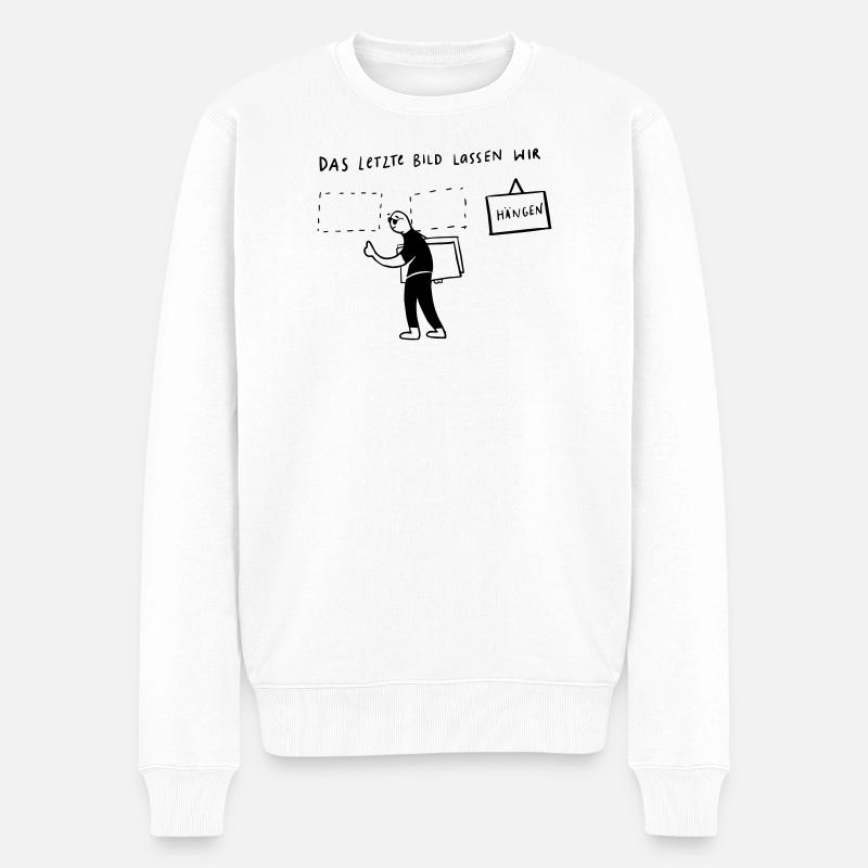 Das letzte Bild...lassen wir hängen - Männer Premium Bio Pullover - Weiß