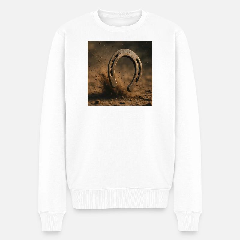 Fer à cheval dans la poussière - Pull Premium bio Homme - blanc