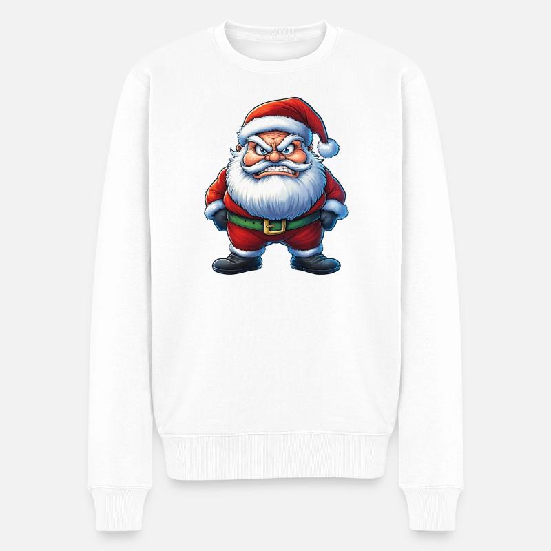 angry Santa Claus :) - Männer Premium Bio Pullover - Weiß