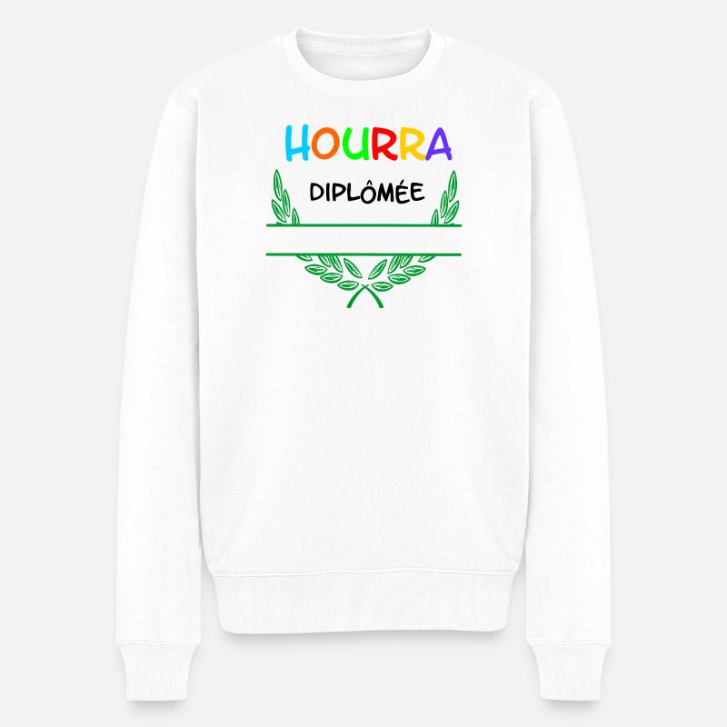 HOURRA Diplômée – Namespace - Männer Premium Bio Pullover - Weiß