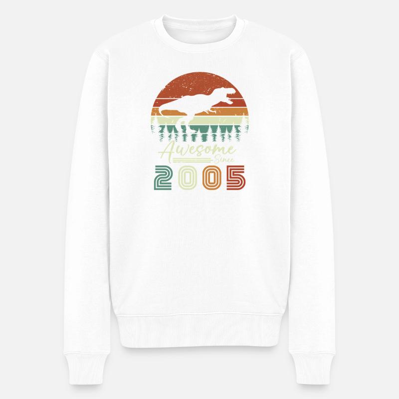 awsome_since_dinaseur_2005 - Männer Premium Bio Pullover - Weiß
