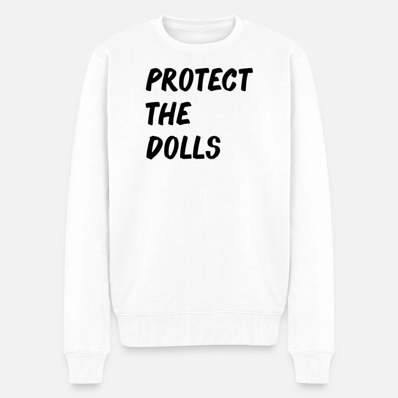 Protect_the_Dolls_-- - Männer Premium Bio Pullover - Weiß