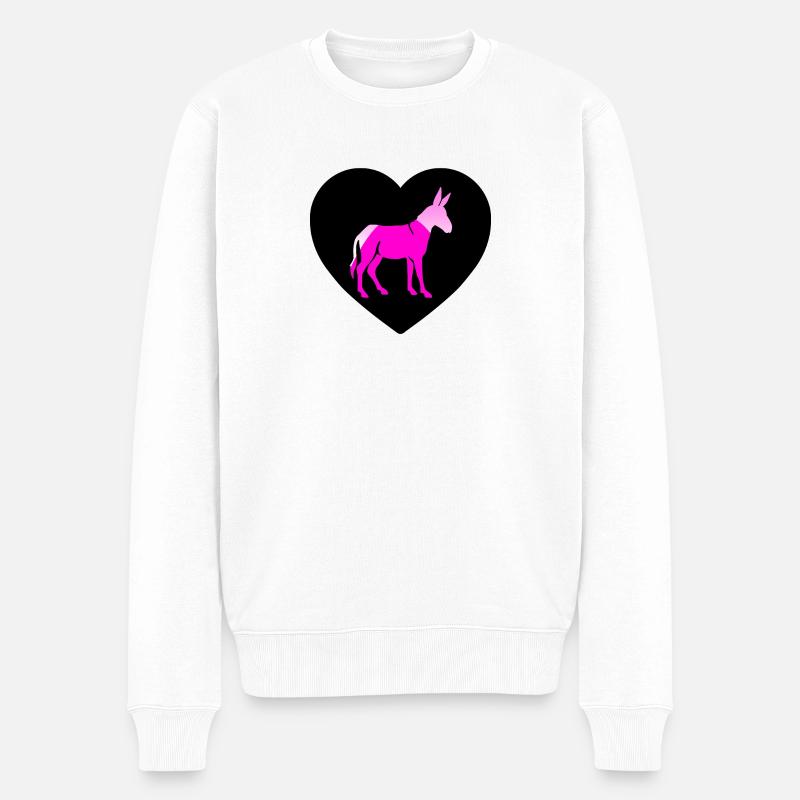 Esel - Männer Premium Bio Pullover - Weiß