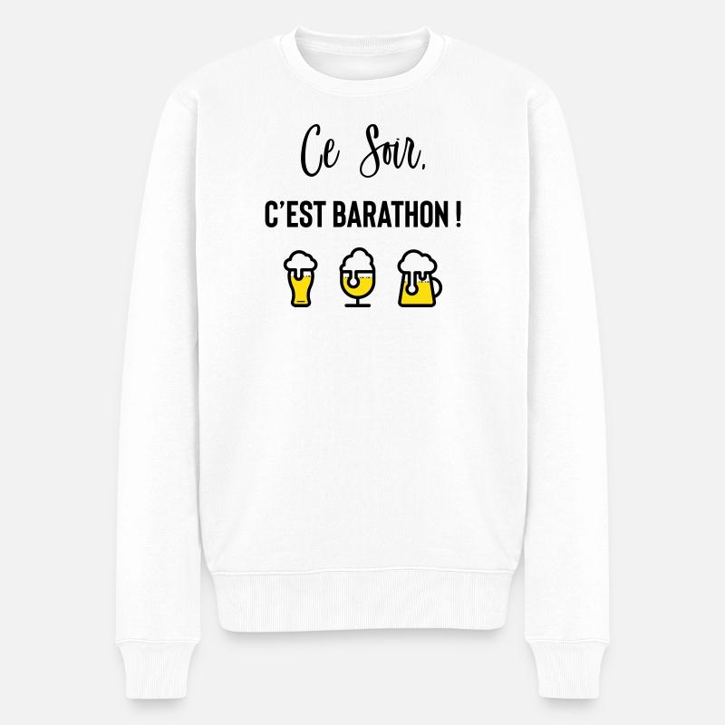 Ce soir c’est barathon ! - Pull Premium bio Homme - blanc