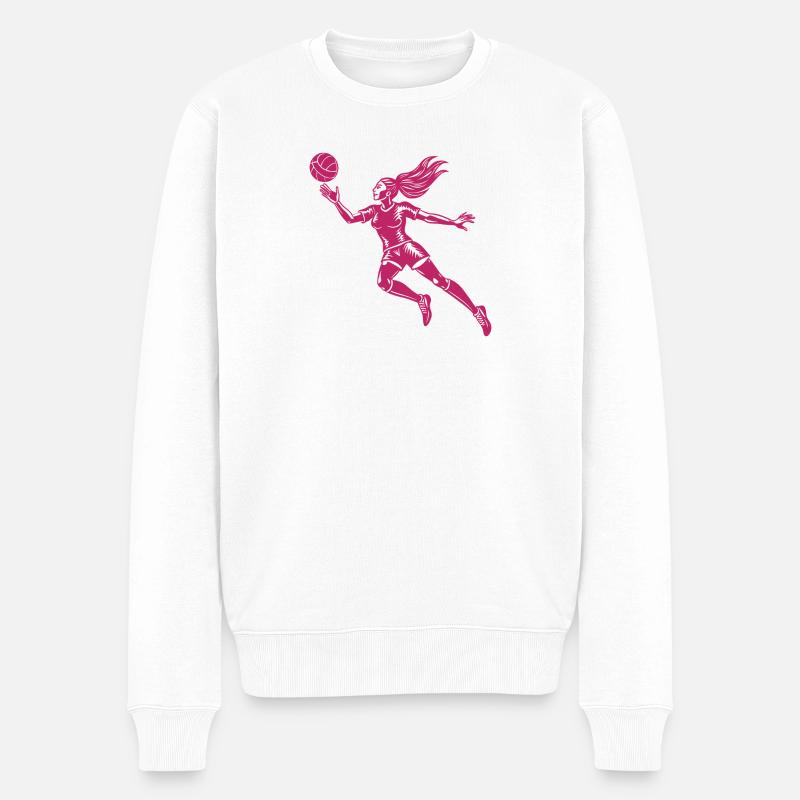 Volleyballspieler - Männer Premium Bio Pullover - Weiß