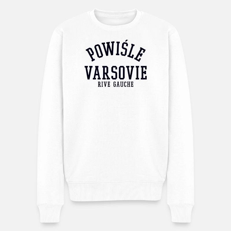Powisle Warszawa Varsovie - Pull Premium bio Homme - blanc