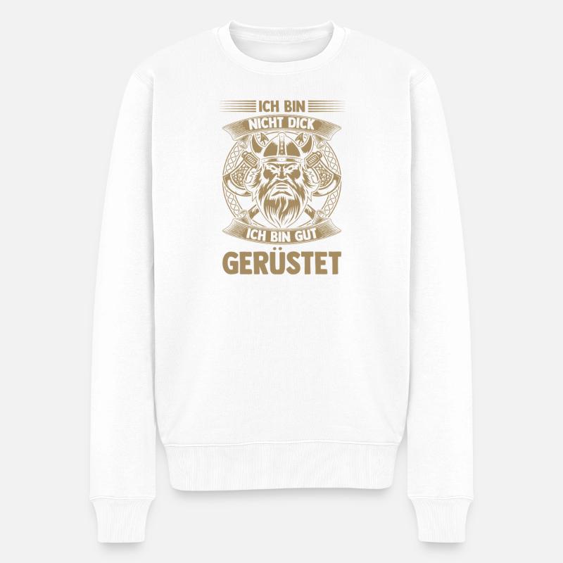 Mittelalter Schildwall Mittelaltermarkt Wikinger - Männer Premium Bio Pullover - Weiß