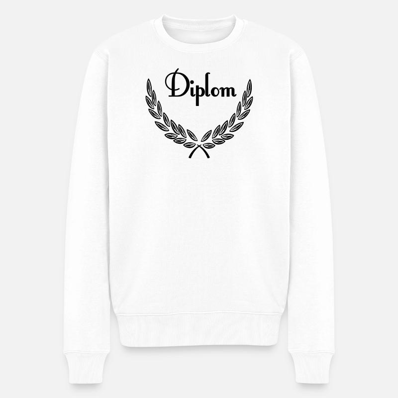 Diplom - Männer Premium Bio Pullover - Weiß