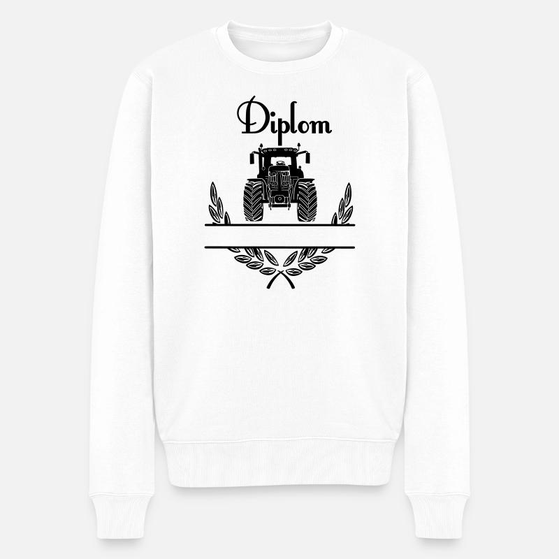Diplom Tractor – Espace de noms - Pull Premium bio Homme - blanc