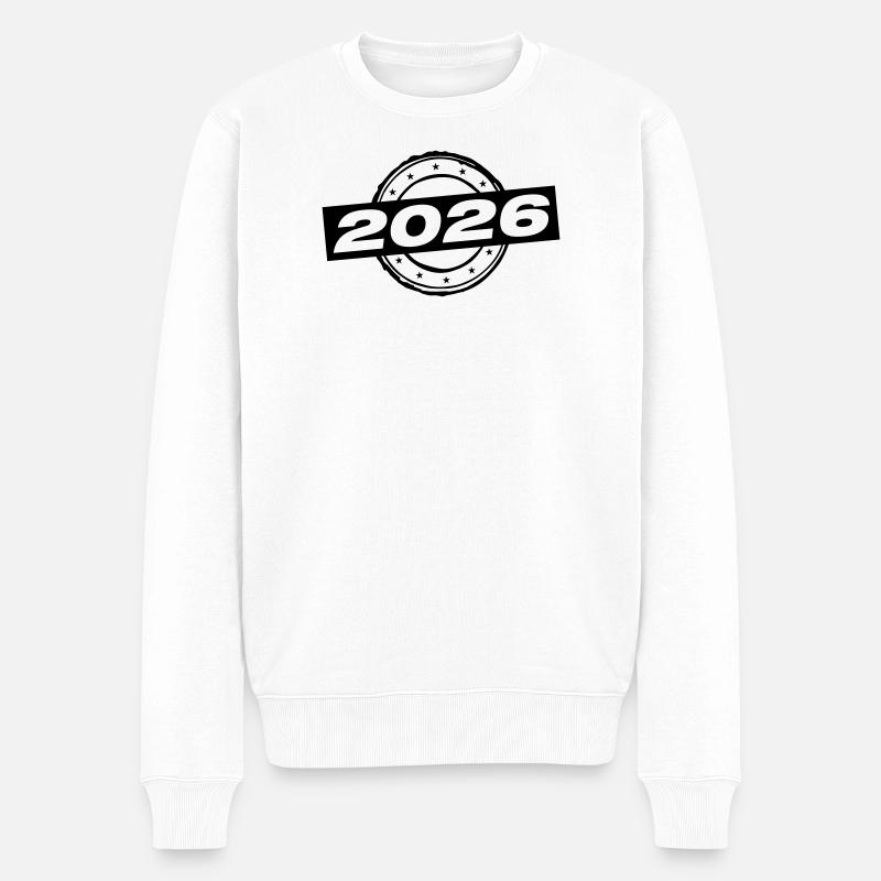 2026 Jahr - Männer Premium Bio Pullover - Weiß