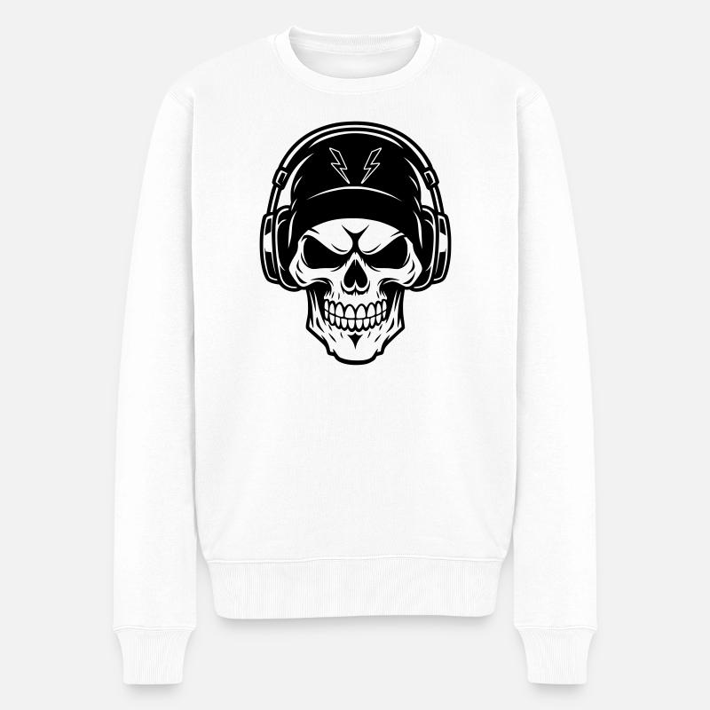 skull music - Pull Premium bio Homme - blanc
