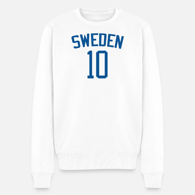 Suède 10 – Design sportif - Pull Premium bio Homme - blanc