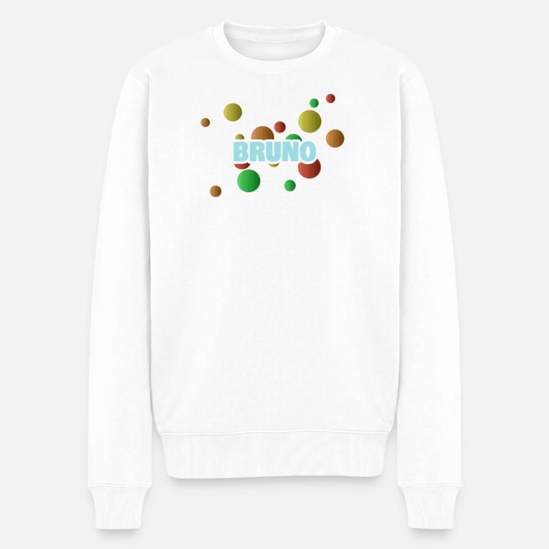 Bruno - Männer Premium Bio Pullover - Weiß