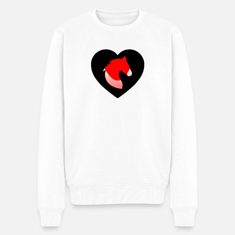Pferde - Männer Premium Bio Pullover - Weiß