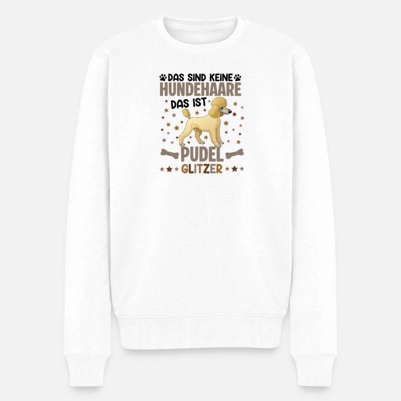 Das sind keine Hundehaare, das ist Pudel Glitzer - Männer Premium Bio Pullover - Weiß