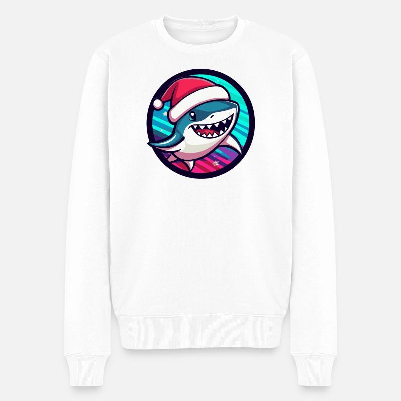 Ghost Noël Shark Santa Comic - Pull Premium bio Homme - blanc