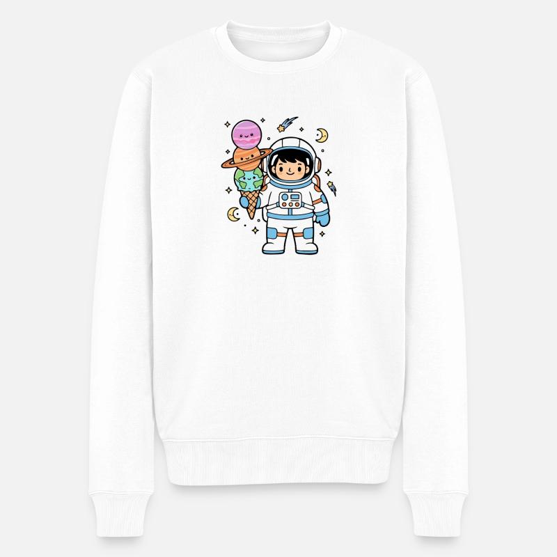 Œuvres d’astronaute Nourriture Humour spatial - Pull Premium bio Homme - blanc