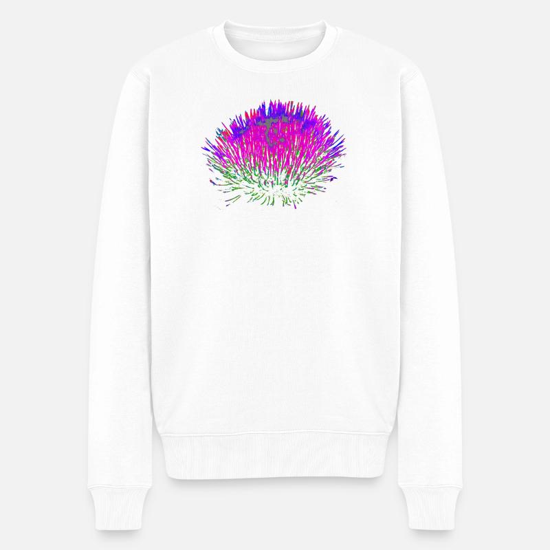 Fleur de néon – Création pop art - Pull Premium bio Homme - blanc