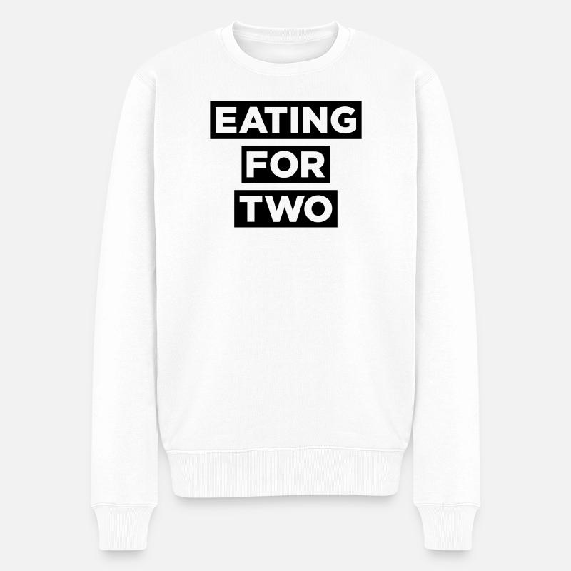 Essen für zwei - Männer Premium Bio Pullover - Weiß