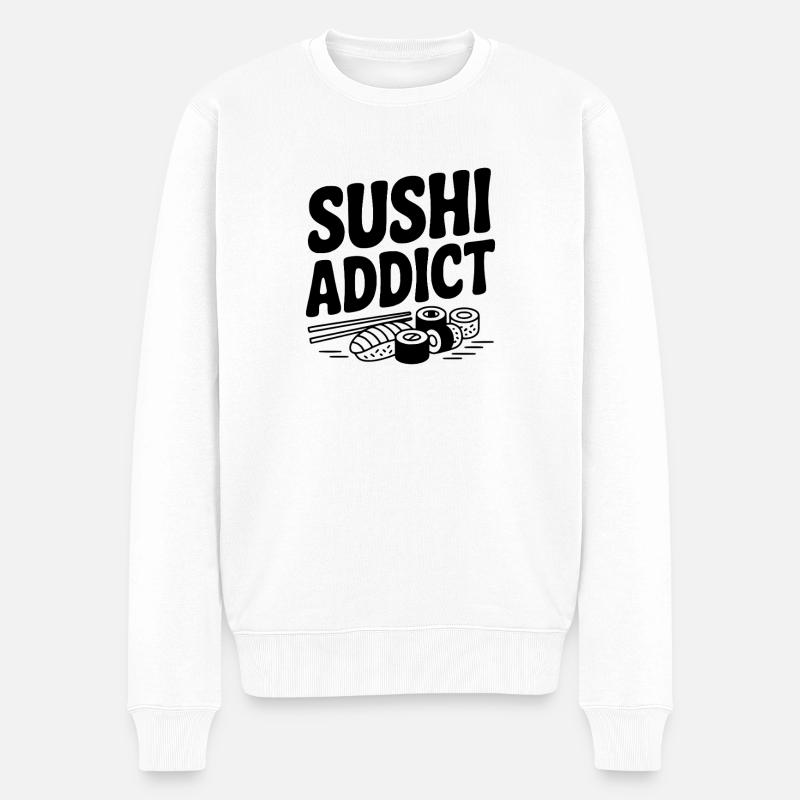Accro aux sushis - Pull Premium bio Homme - blanc