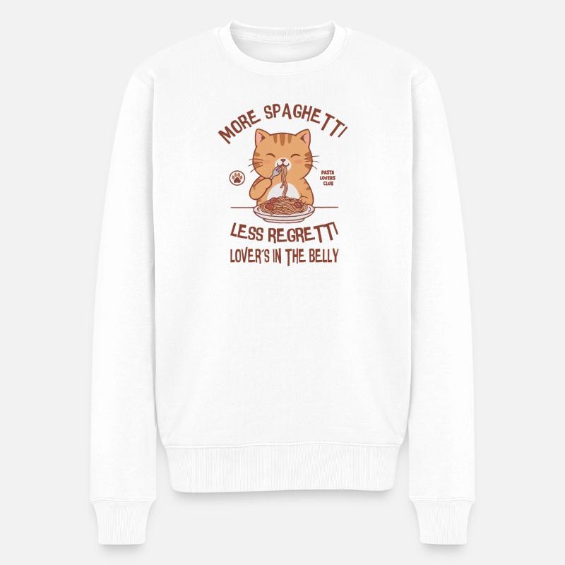 Plus de spaghettis, moins de regetti - Pull Premium bio Homme - blanc