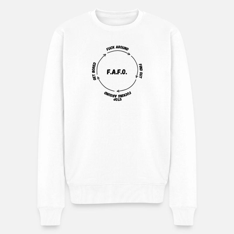 FAFO du cercle de flux - Pull Premium bio Homme - blanc