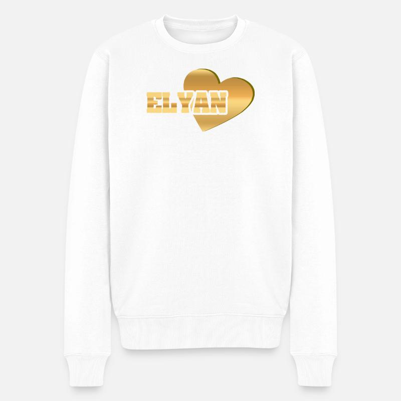 Gold Elyan - Männer Premium Bio Pullover - Weiß