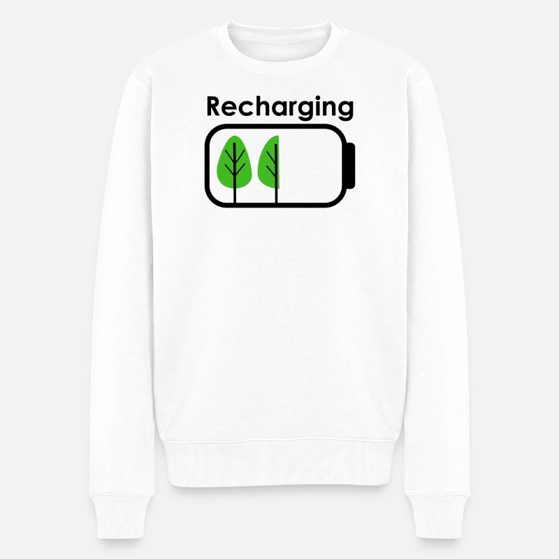 Nachladend - Männer Premium Bio Pullover - Weiß