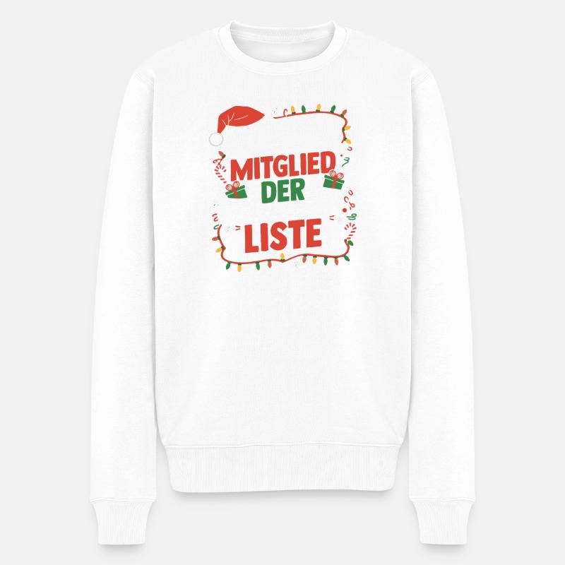 Weihnachtsmann Weihnachtszeit Unartig Weihnachts - Männer Premium Bio Pullover - Weiß