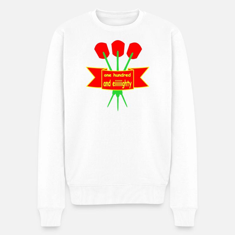 Darts Pfeile - Männer Premium Bio Pullover - Weiß