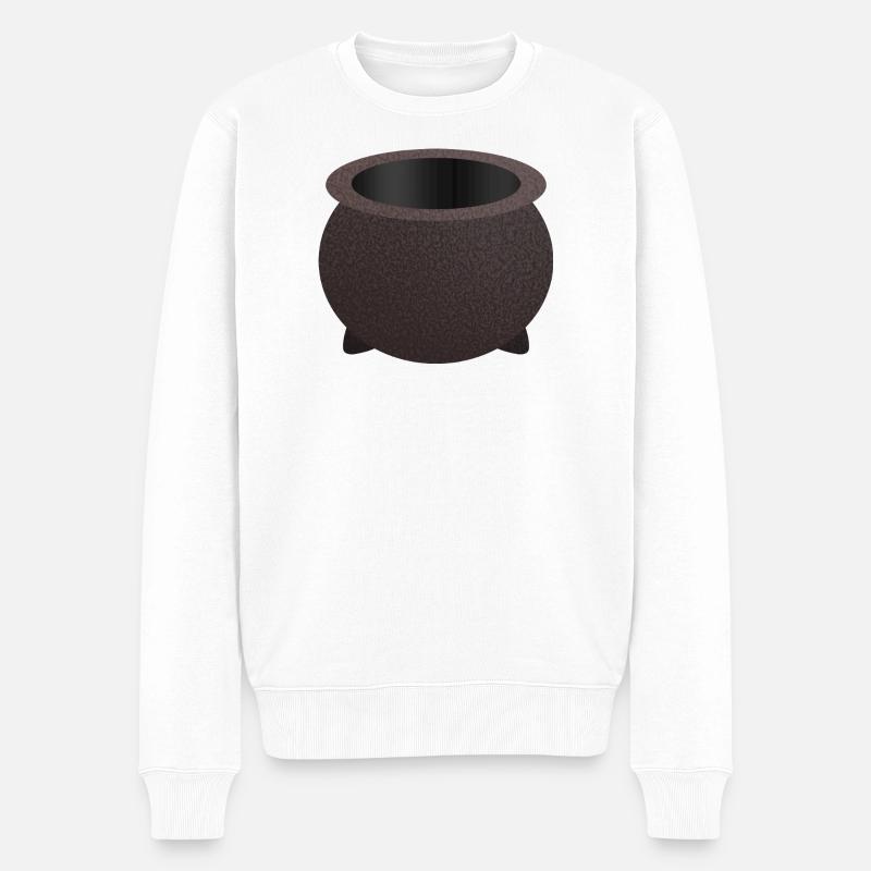Texturierter Nachtkessel - Männer Premium Bio Pullover - Weiß