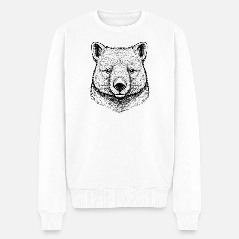 Wombat - Männer Premium Bio Pullover - Weiß