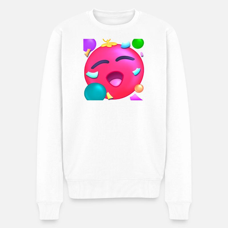 Rose of Joy Weihnachtsball mit Konfetti - Männer Premium Bio Pullover - Weiß