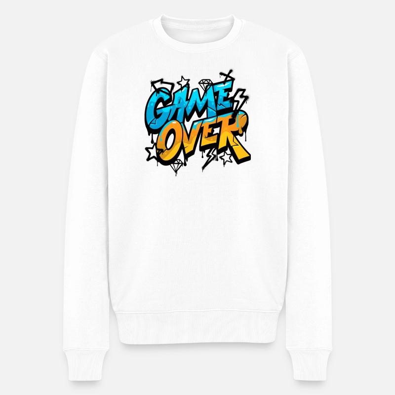 Game Over Graffiti Neon - Pull Premium bio Homme - blanc
