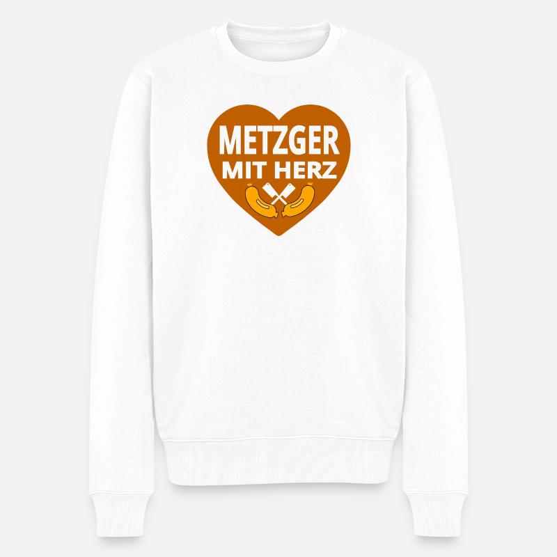 Metzger - Männer Premium Bio Pullover - Weiß