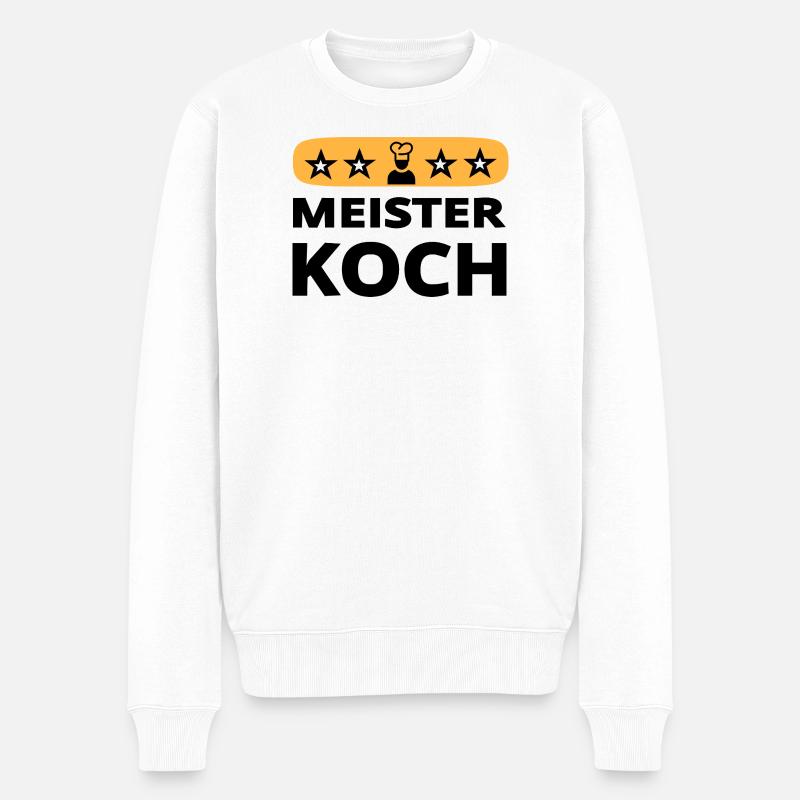 Koch - Männer Premium Bio Pullover - Weiß