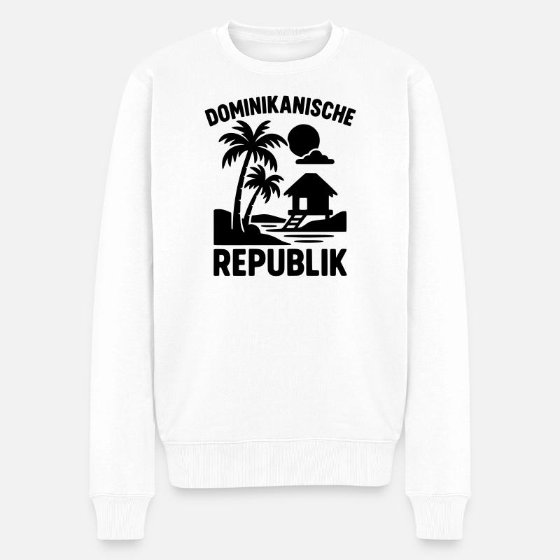 Silhouette de la République dominicaine - Pull Premium bio Homme - blanc
