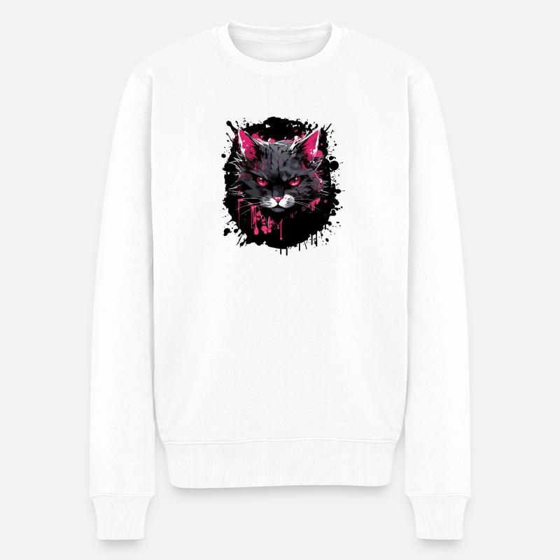 Portrait de chat - Pull Premium bio Homme - blanc