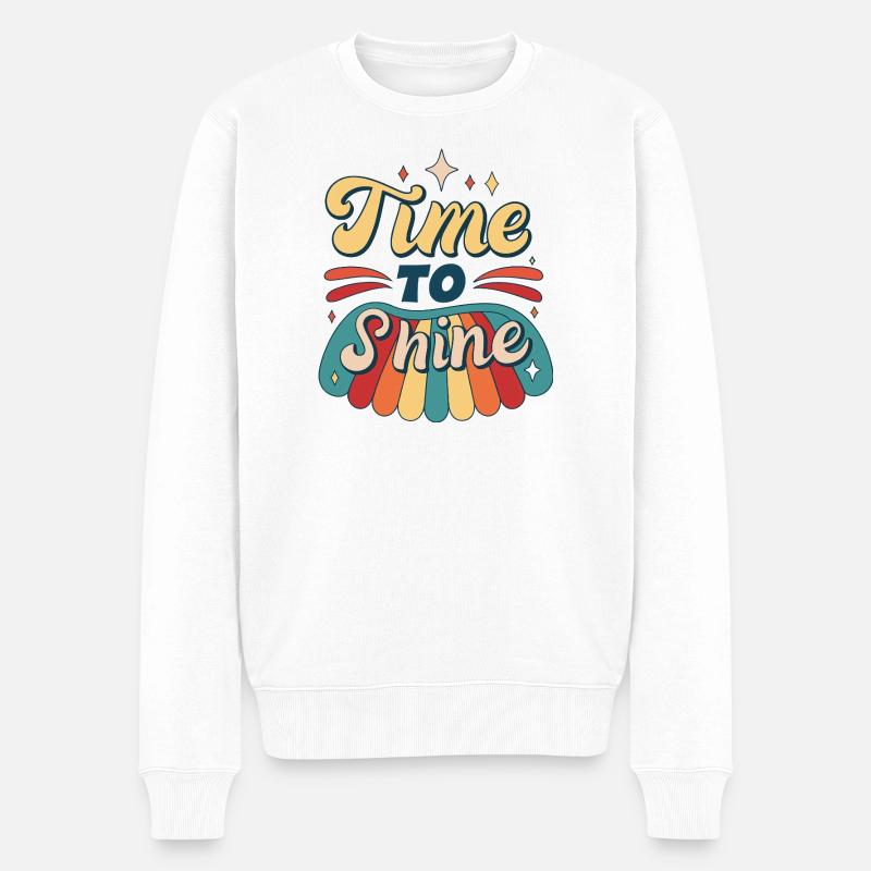 Time Shine Palette Retro - Männer Premium Bio Pullover - Weiß
