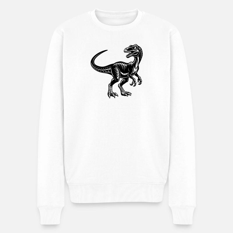 Velociraptor - Männer Premium Bio Pullover - Weiß
