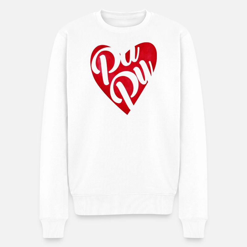 Red Heart Grandpa – Opa-Geschenk - Männer Premium Bio Pullover - Weiß