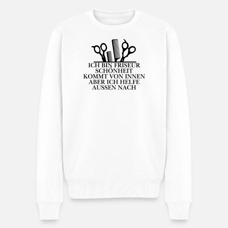 Design de coiffeur drôle - Pull Premium bio Homme - blanc