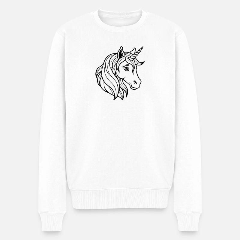 Tête de licorne - Pull Premium bio Homme - blanc