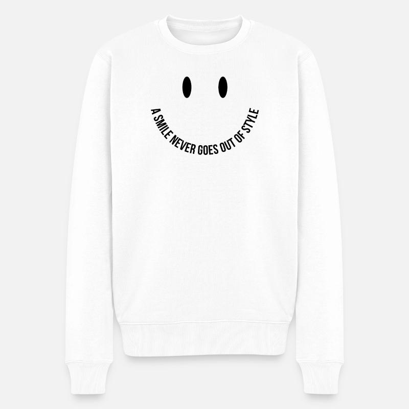 Un sourire ne se démode jamais - Pull Premium bio Homme - blanc