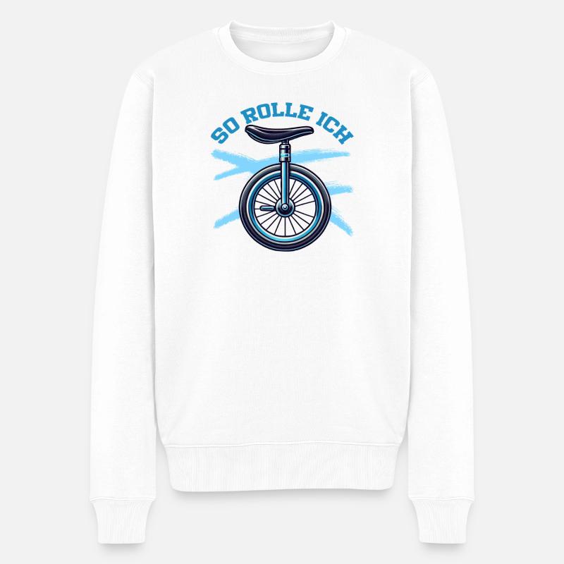 So Rolle Ich Einrad Einradfahrer - Männer Premium Bio Pullover - Weiß