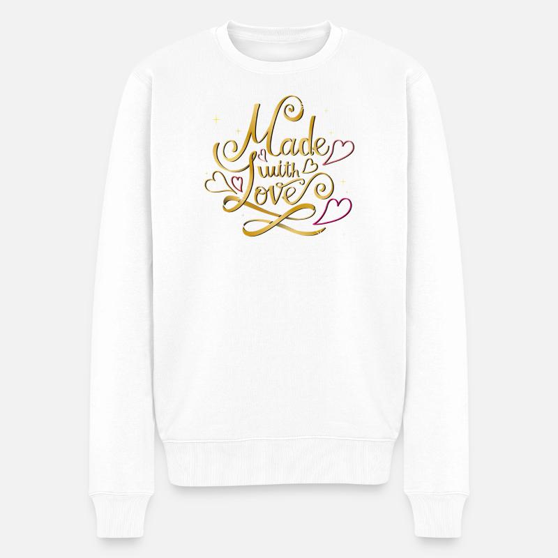 Made with Love  - Männer Premium Bio Pullover - Weiß