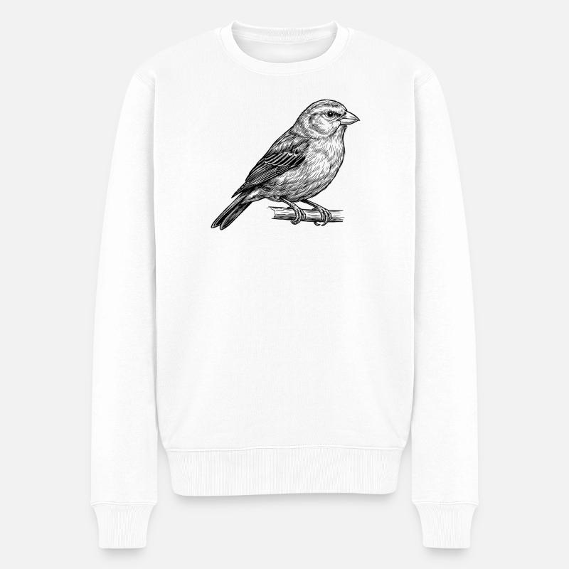 Vogel Singvogel - Männer Premium Bio Pullover - Weiß