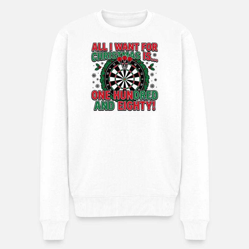 Fléchettes Noël, 180 cent quatre-vingts - Pull Premium bio Homme - blanc