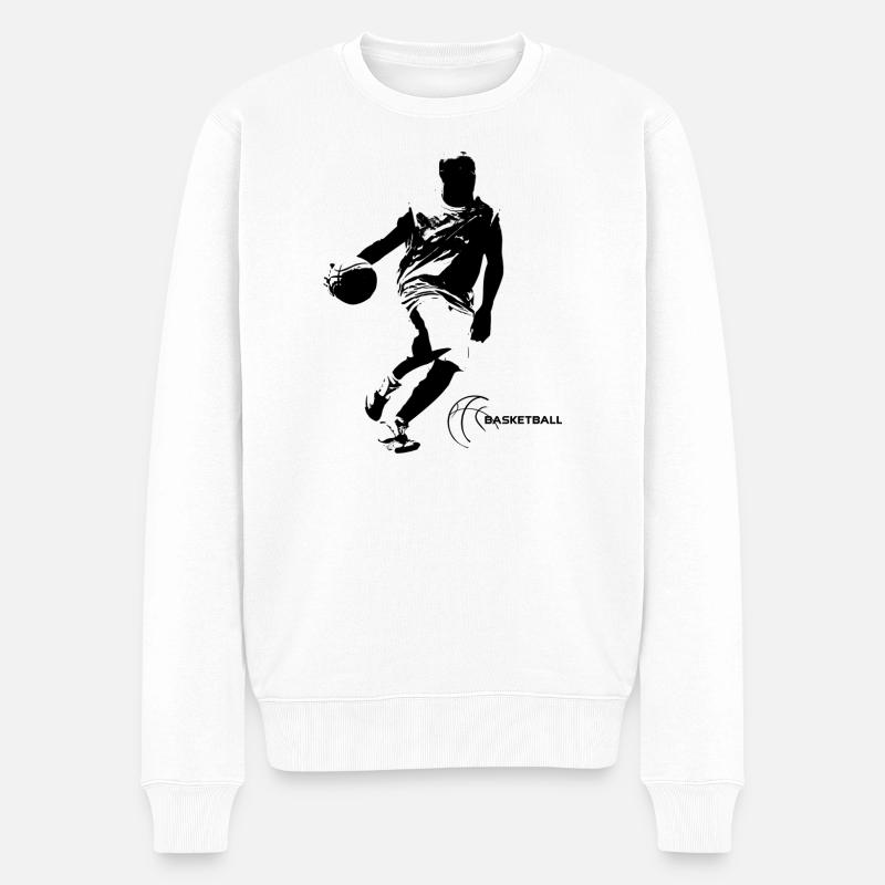 Basketball - Männer Premium Bio Pullover - Weiß